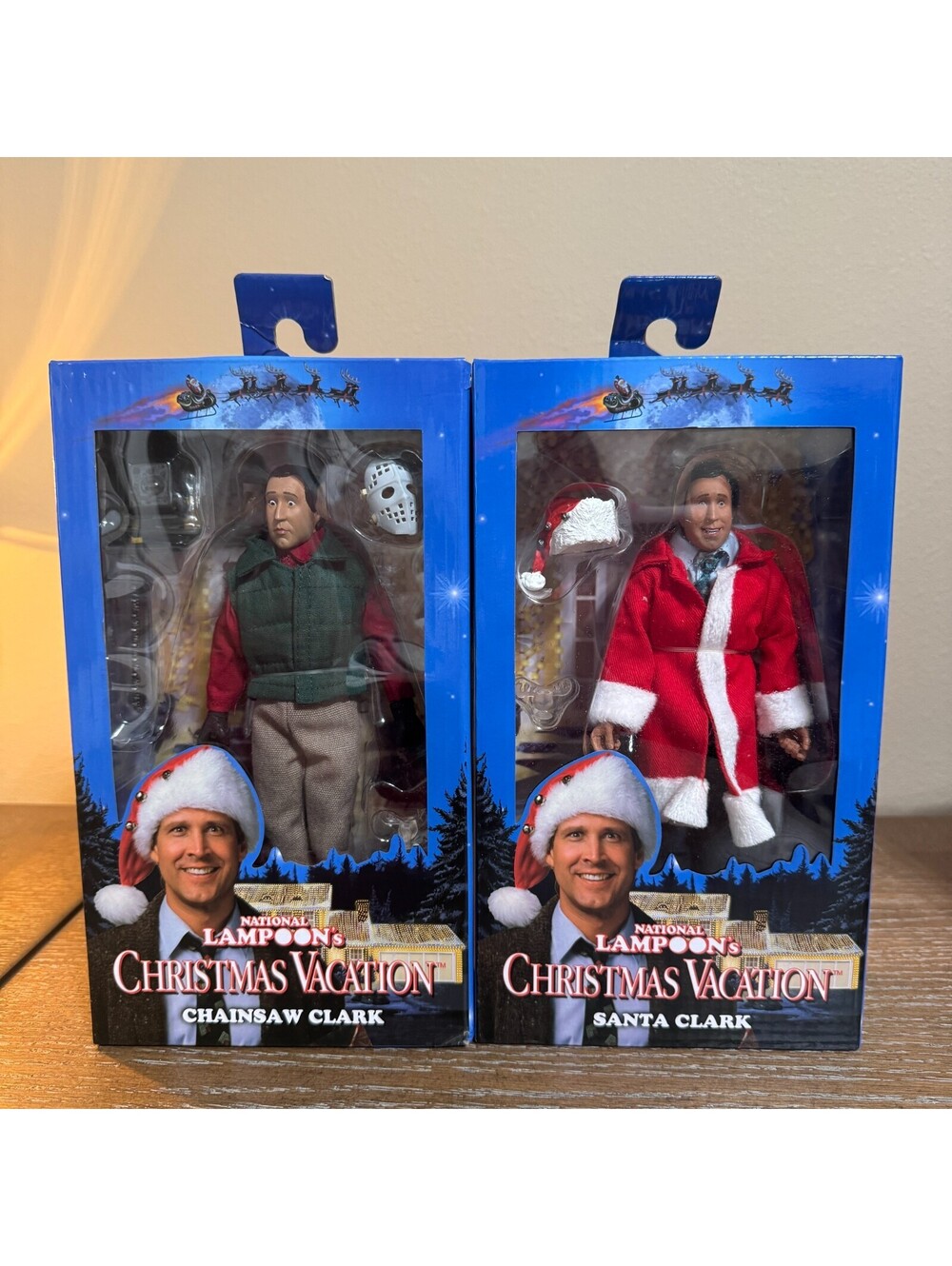 NECA National Lampoon's Christmas Vacation Set Santa Clark & Chainsaw Clark NEW